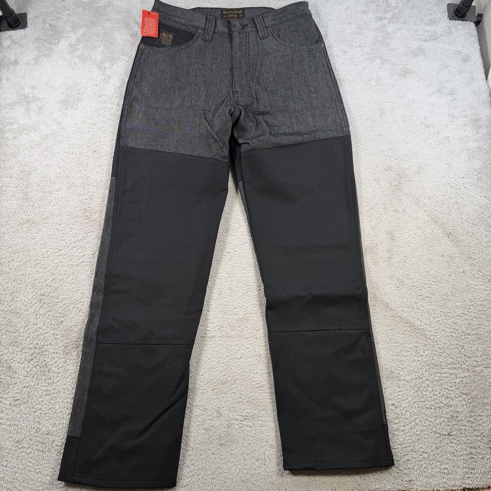 Filson Wrangler Jeans Mens 32x32 Black Denim Waxed Tin Cloth Relaxed Fit Pants